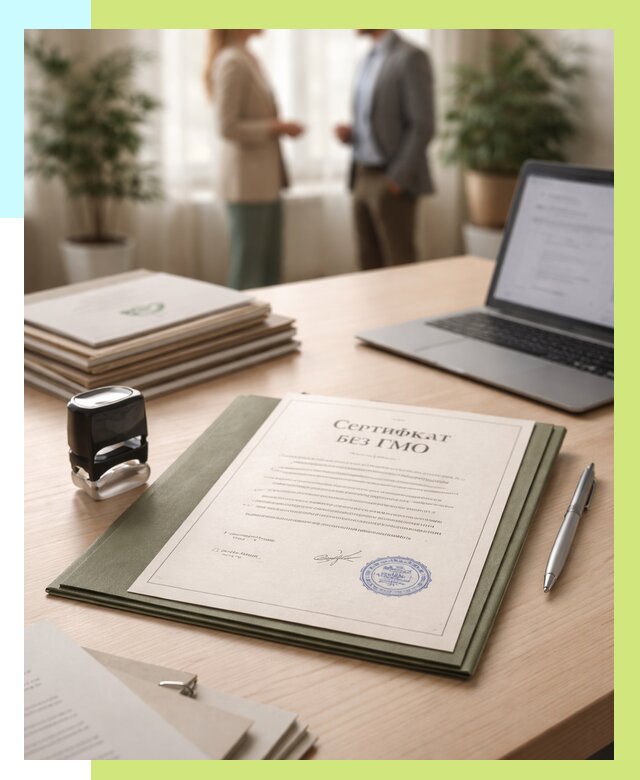 Сертификат без ГМО в Арзамасе от 8146 р. оформить срочно Алешин-Рзм